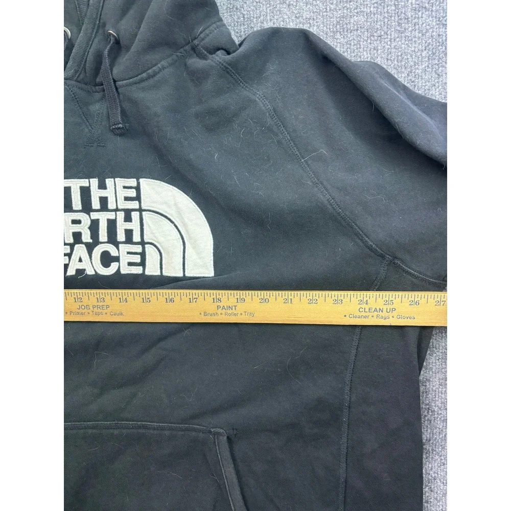 The North Face Hoodie Men XL Black Embroidered Logo Pullover Fleece Raglan